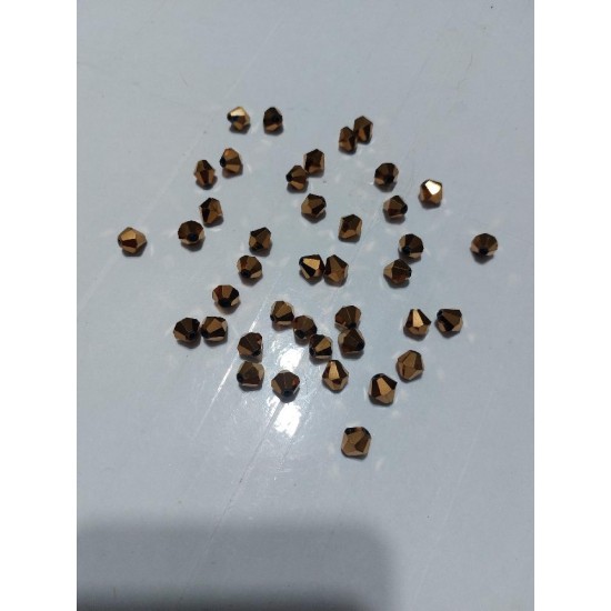 Бусины стеклянные Биконе 8 мм цв. коричневый металл, цена за 20 шт